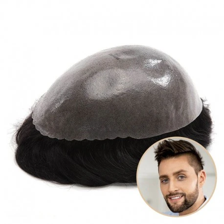 Achilles Men's Hair Unit | 0.10-0.12mm Full Skin Base | Men's Hairstyle for Thin Hair