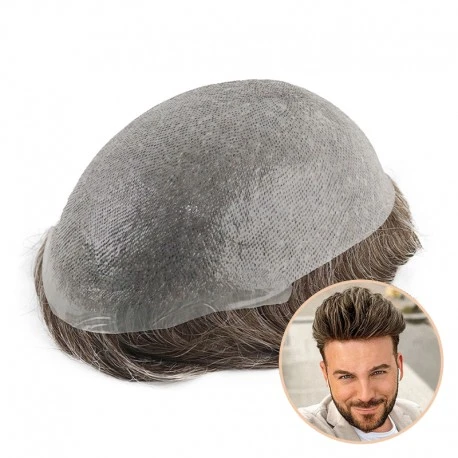Single-knotted Mirage | Toupee for Men | 0.06-0.08mm Full Super Thin Skin Base | Thicker Hair and More Durable