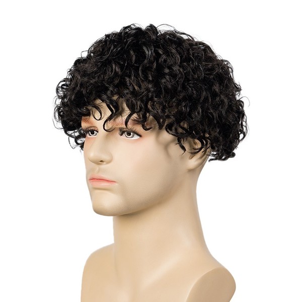 Adam |Men Curly Hair Toupee 20mm Rod Size Curl | High End Hair Look