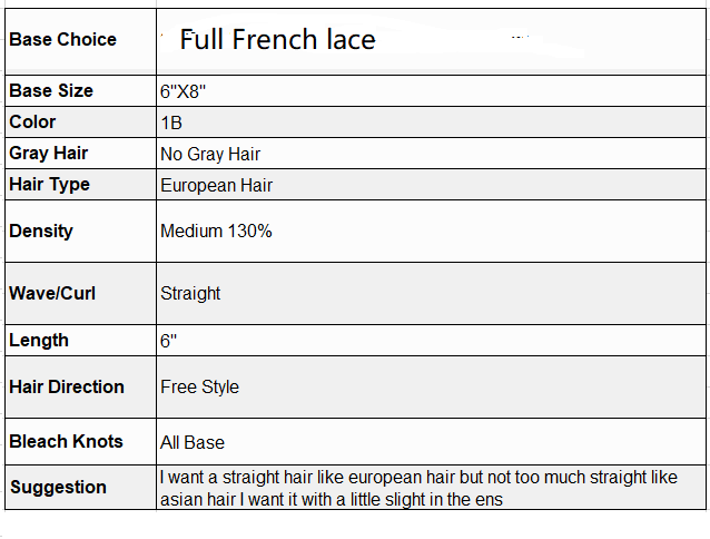 Custom Made Hair System