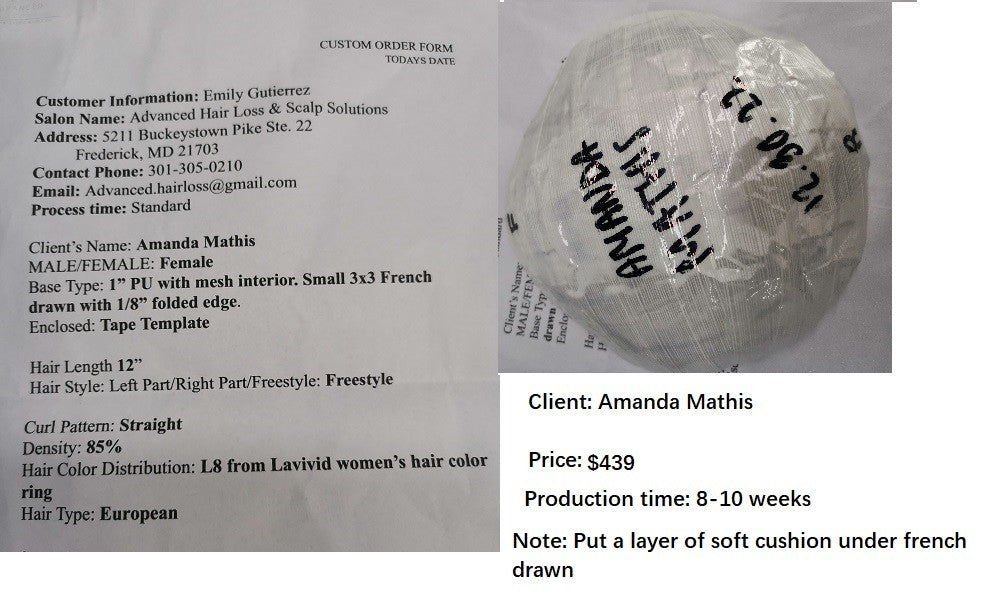 Custom Made Hair System - Amanda and Randee