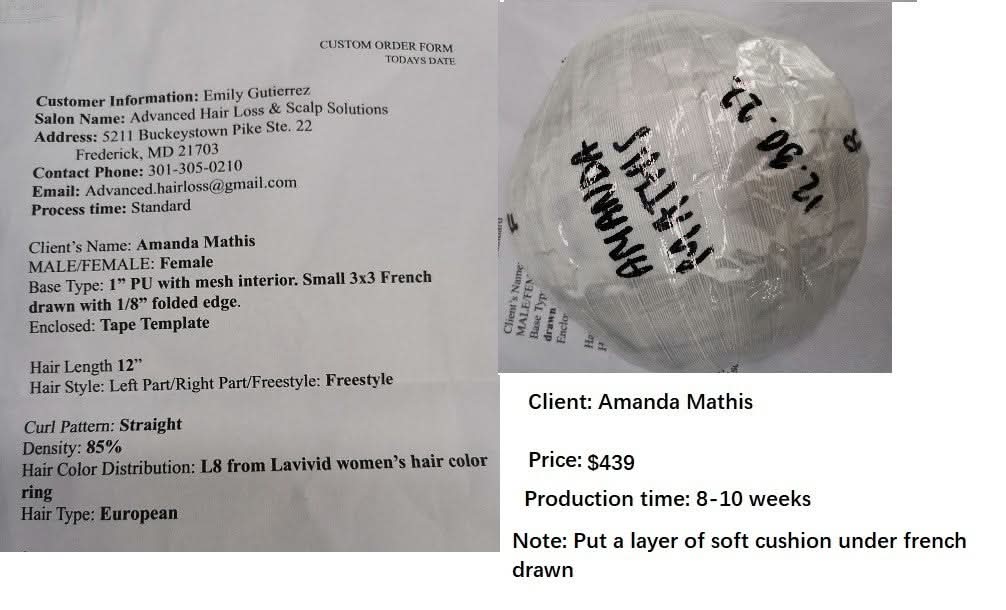 Custom Made Hair System - Amanda and Randee