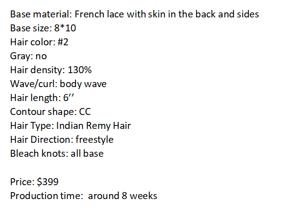 Custom Made Hair System