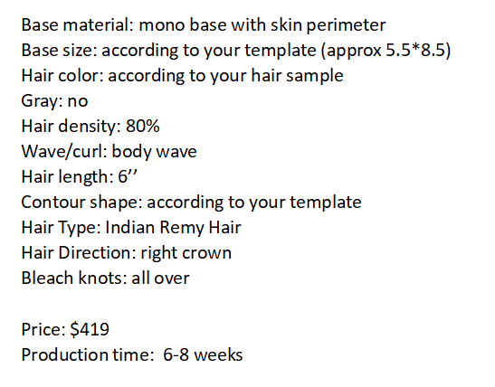 Custom Made Hair System