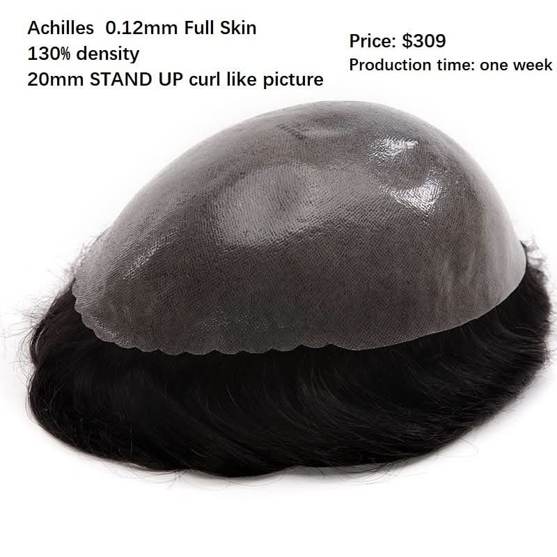 Achilles hair system with stand up curl