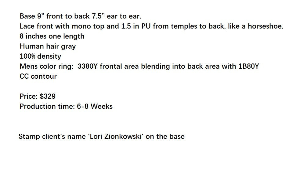 Wholesale Custom Made Hair System - Stephanie - Lori Zionkowski