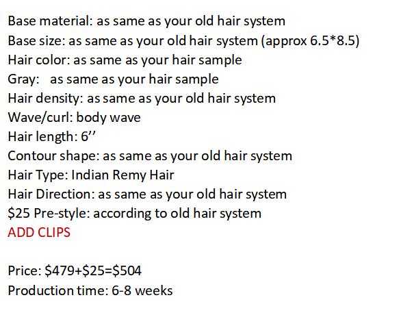 Custom Made Hair System
