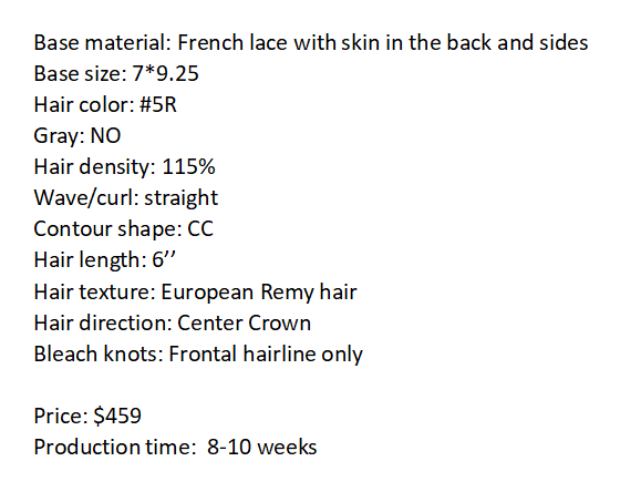 Custom Made Hair System