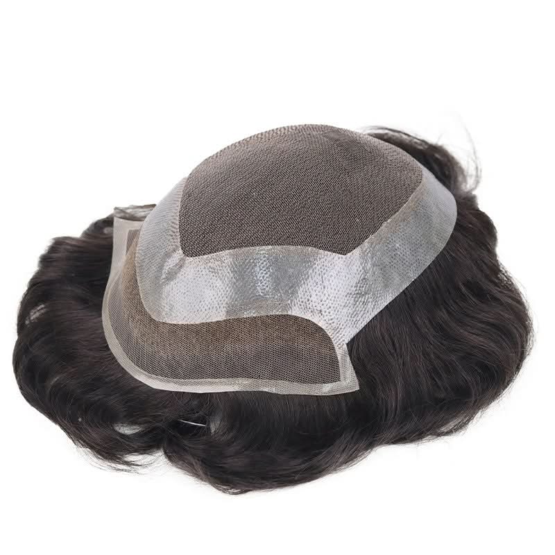 Simois Hair System for Men | Full Lace in Center with 1'' Thin Skin Around and 1/2'' Lace in the Front | Hollywood Style