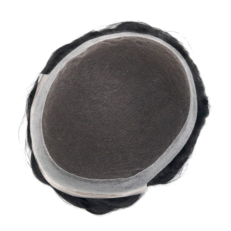 Crius Men's Half Wig | French Lace in Center with Polyskin All Around | Must Have for Traveling