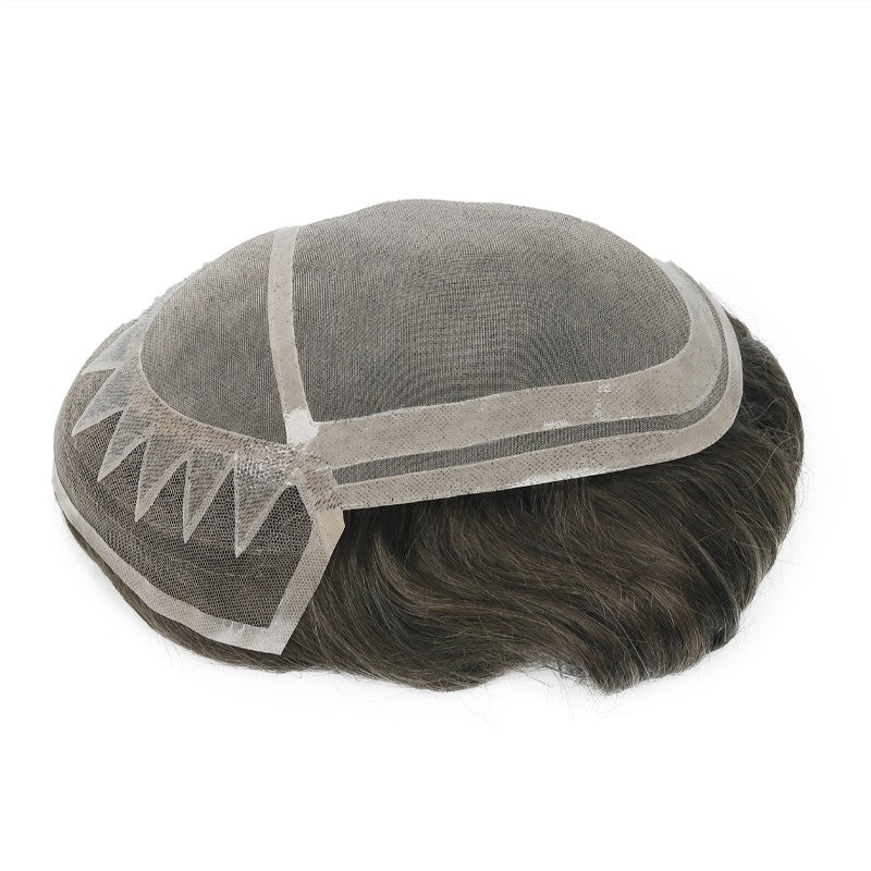 Mikey Blonde Highlighted Hair System with Durable Mono Base and Natural Looking Hairline