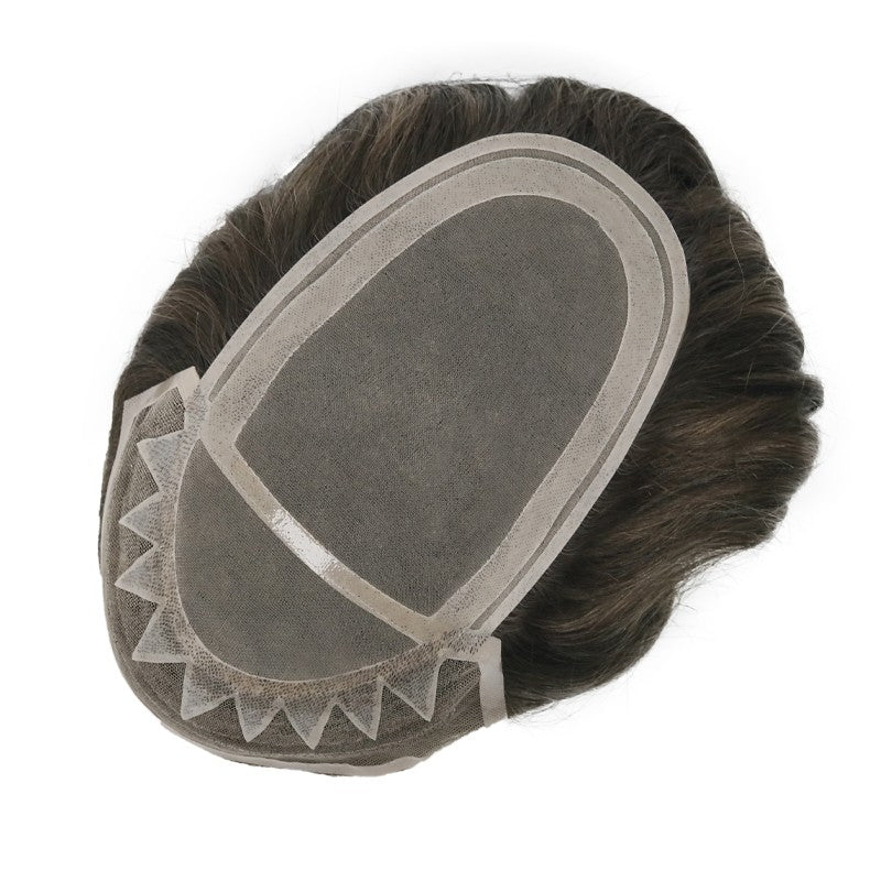 Mikey Blonde Highlighted Hair System with Durable Mono Base and Natural Looking Hairline