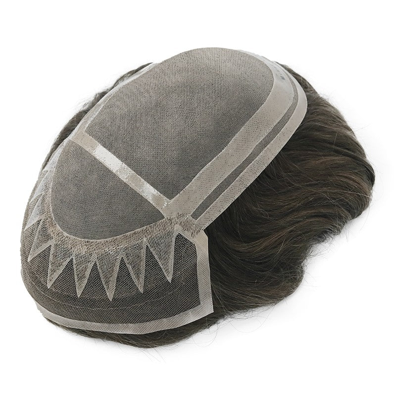 Mikey Blonde Highlighted Hair System with Durable Mono Base and Natural Looking Hairline