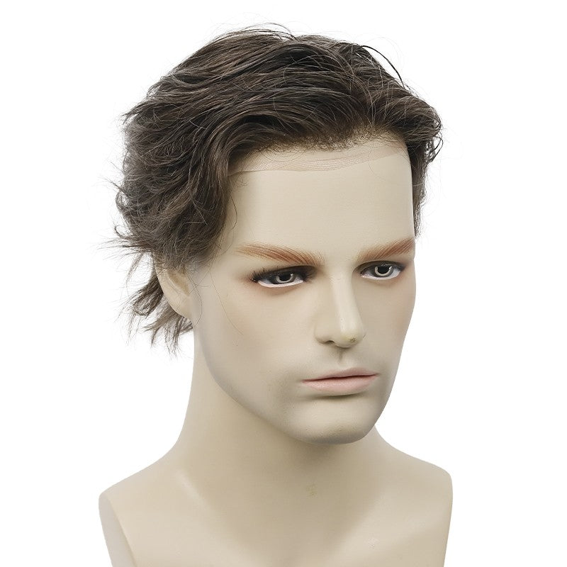 Mikey Blonde Highlighted Hair System with Durable Mono Base and Natural Looking Hairline