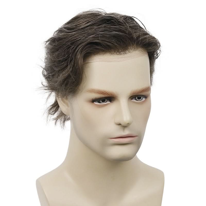 Mikey Blonde Highlighted Hair System with Durable Mono Base and Natural Looking Hairline