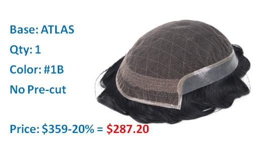 ATLAS MEN'S REAL HAIR TOUPEE