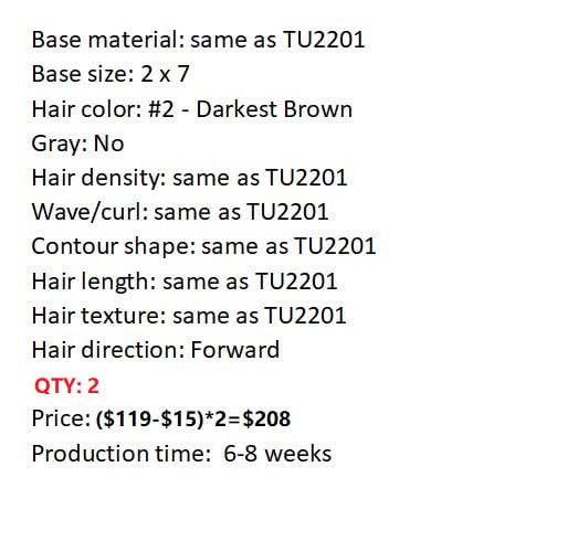Custom Made Frontal Hair Piece