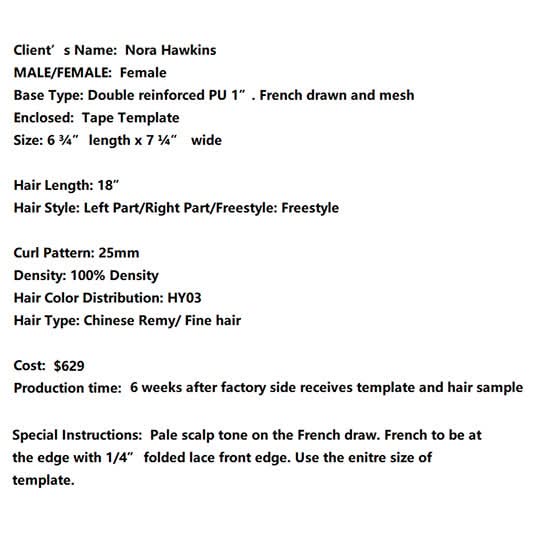 Wholesale Hair System for Salon - Emily -Nora