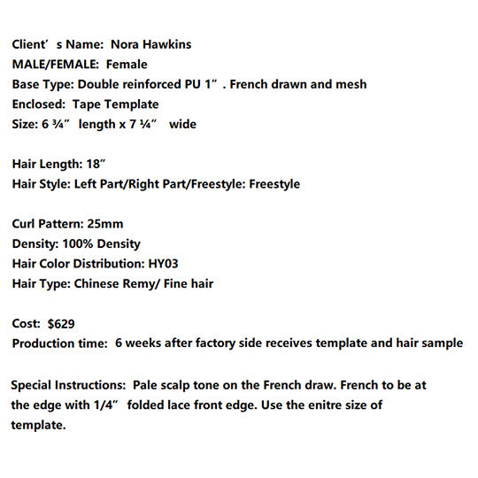 Wholesale Hair System for Salon - Emily - Nora, O'Connel, Stacey