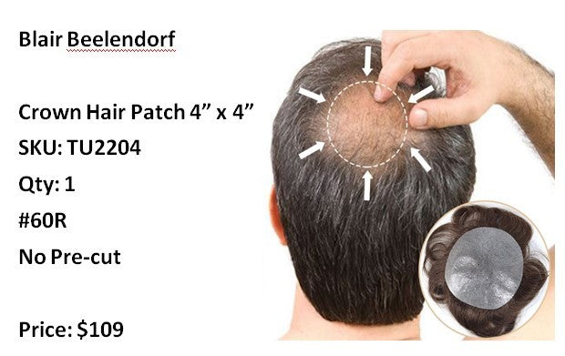 Crown Hair Patch 4” x 4”