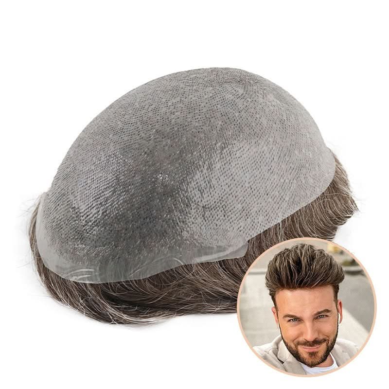 LAVIVID Single-knotted Mirage Toupee for Men | 0.06-0.08mm Full Super Thin Skin Base COLOR : 1720