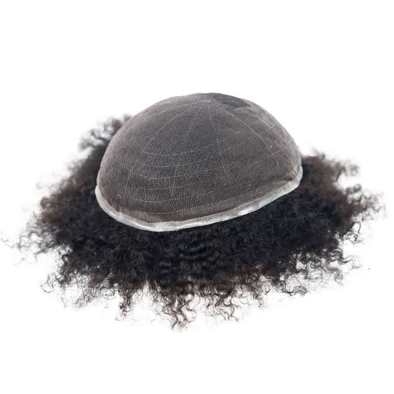 Oscar Black Male Hair Units in 12mm Rod Size Curl of Lace and PU Bases