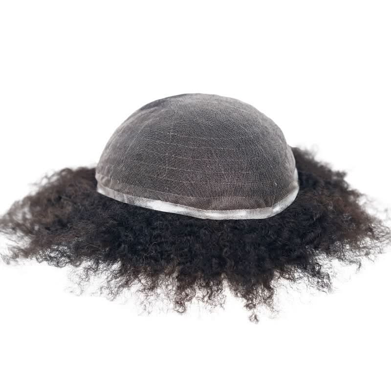 Oscar Black Male Hair Units in 12mm Rod Size Curl of Lace and PU Bases