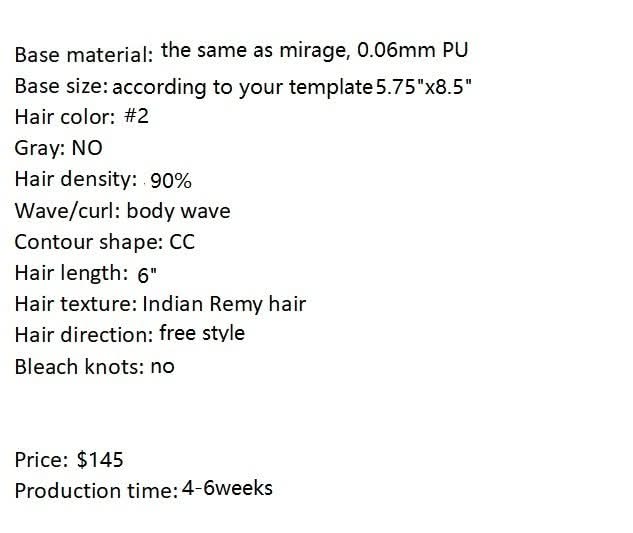 Custom Made Hair System for Salon