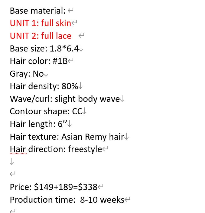 Custom Made Hair System