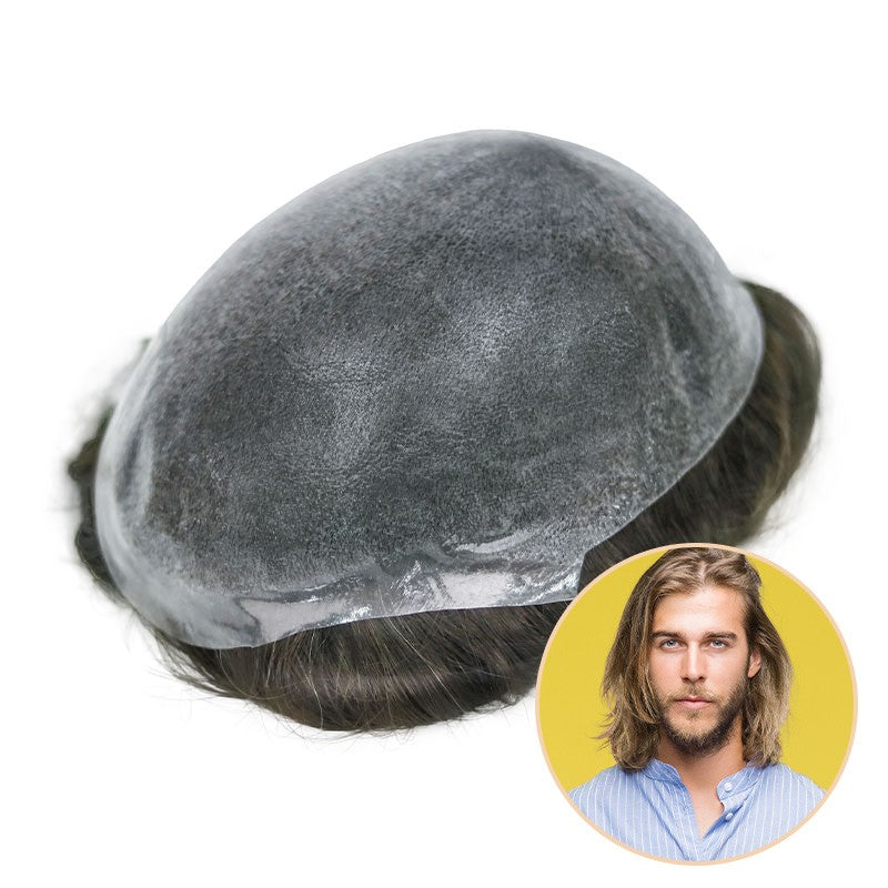 LaVivid Injection Hair System Medium Length Men Hairstyle | 0.06-0.08mm Full Skin with Injection Technique