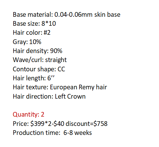 Custom Made Hair System