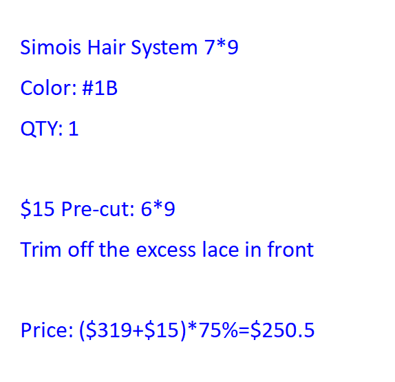 Simois 1B 7*9 with $15 pre-cut