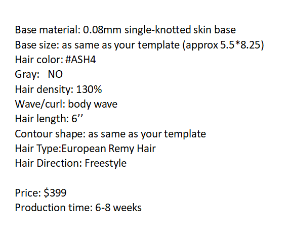 Custom Made Hair System