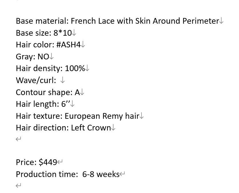 Custom Made Hair System
