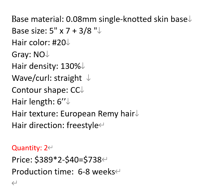 Custom Made Hair System