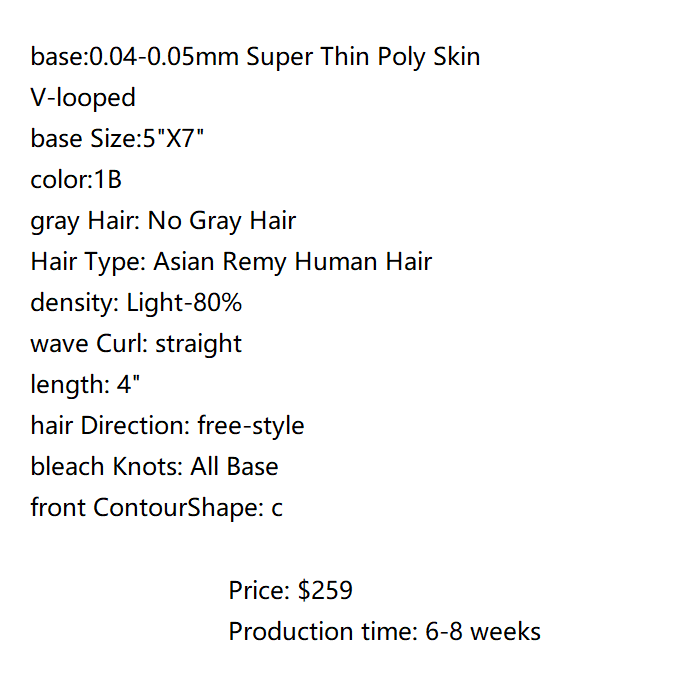 Custom Made Hair System