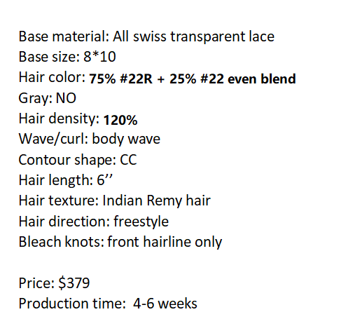 Custom Made Hair System