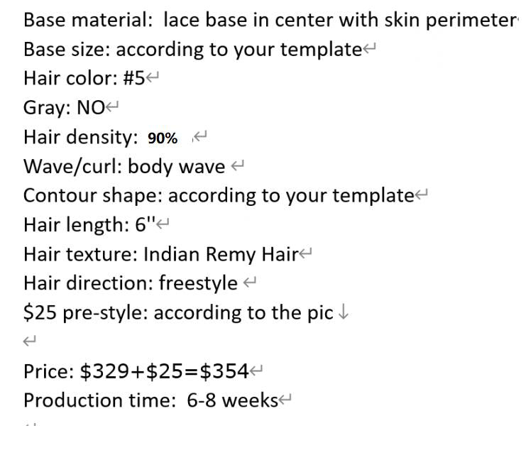 Custom Made Hair System