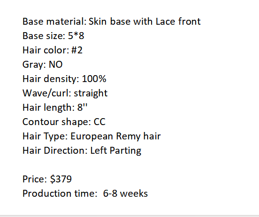 Custom Made Hair System