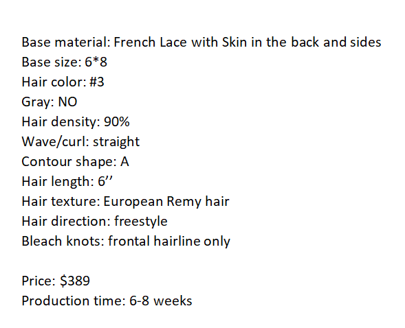 Custom Made Hair System