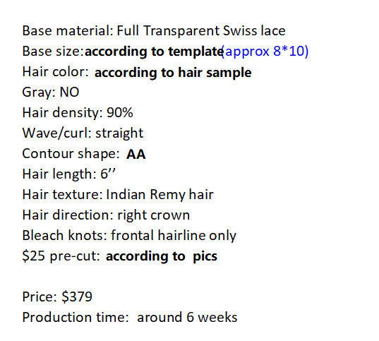 Custom Made Hair System