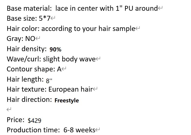 Custom Made Hair System