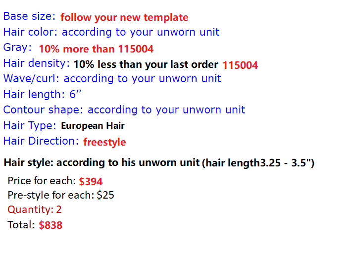 Custom Made Hair System