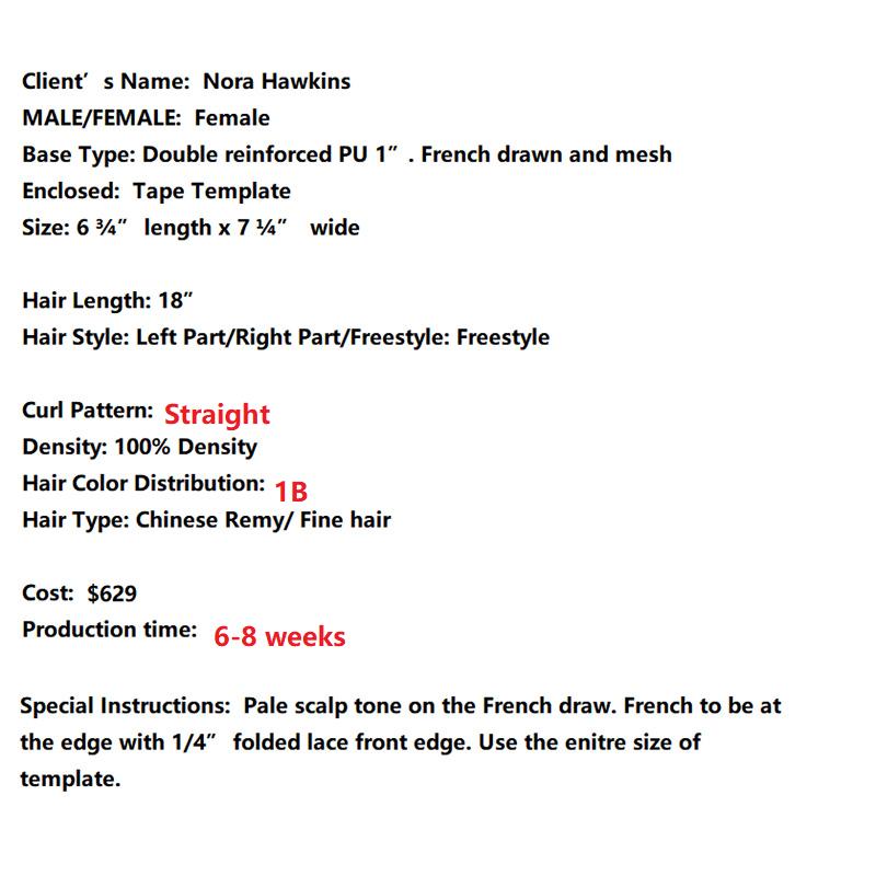 Custom Made Hair System - Nora