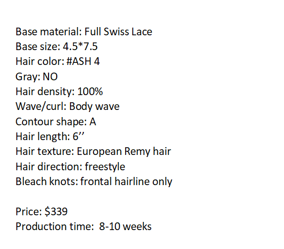 Custom Made Hair System