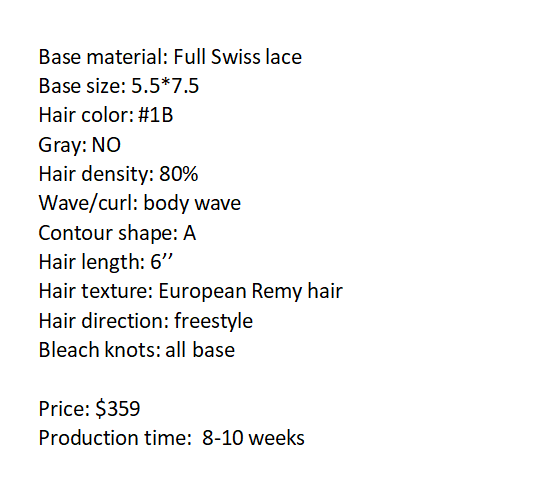 Custom Made Hair System