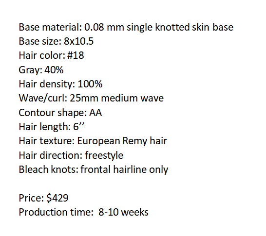 Custom Made Hair System