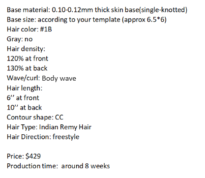 Custom Made Hair system