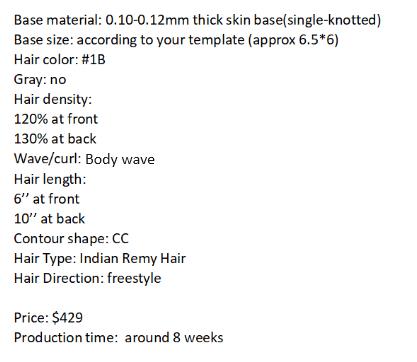 Custom Made Hair system