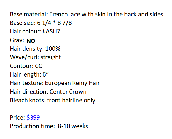 Custom Made Hair System